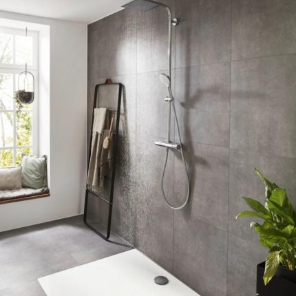 Colonne de douche Hansgrohe Crometta E240 1 jet EcoSmart mitigeur thermostatique Chromé 27281000