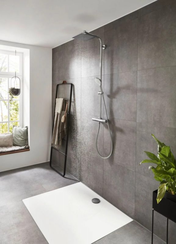 Colonne de douche Hansgrohe Crometta E240 1 jet EcoSmart mitigeur thermostatique Chromé 27281000