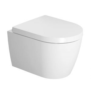 Photo principale : WC suspendu compact sans bride DURAVIT Me by Starck avec abattant frein de chute