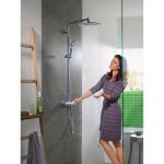 Colonne de douche Hansgrohe Crometta E240 1 jet EcoSmart mitigeur thermostatique Chromé 27281000