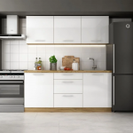 Cuisine Naturel Billy 1,8m blanc brillant design contemporain