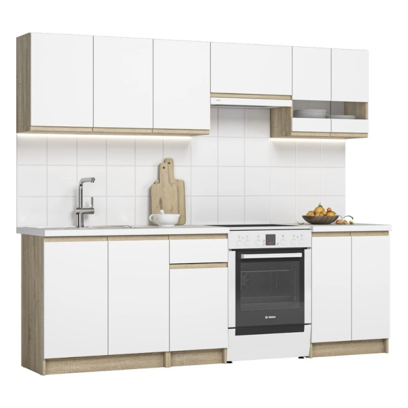 Cuisine Naturel Katarina Chêne Lux 2,4m finition chêne design sophistiqué