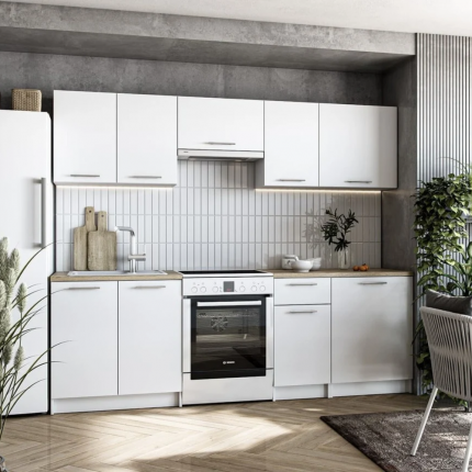Cuisine Naturel Lila 2,4m design moderne blanc