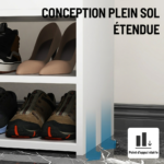 Banc à chaussures avec rangement et assise rembourrée 80 cm – Image 4
