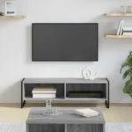Meuble TV Industriel Chêne 100 cm – Design Moderne avec Rangement & Pieds Acier – Image 9