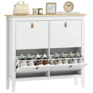 Meuble à chaussures blanc 20 paires étroit, Armoire gain de place