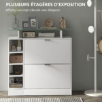 Meuble à chaussures blanc 12 paires | Étagère moderne gain de place