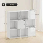 Bibliothèque blanche 9 cubes 106 cm Étagère rangement moderne