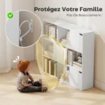 Bibliothèque blanche 9 cubes 106 cm Étagère rangement moderne