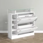 Meuble à chaussures blanc 12 paires | Étagère moderne gain de place