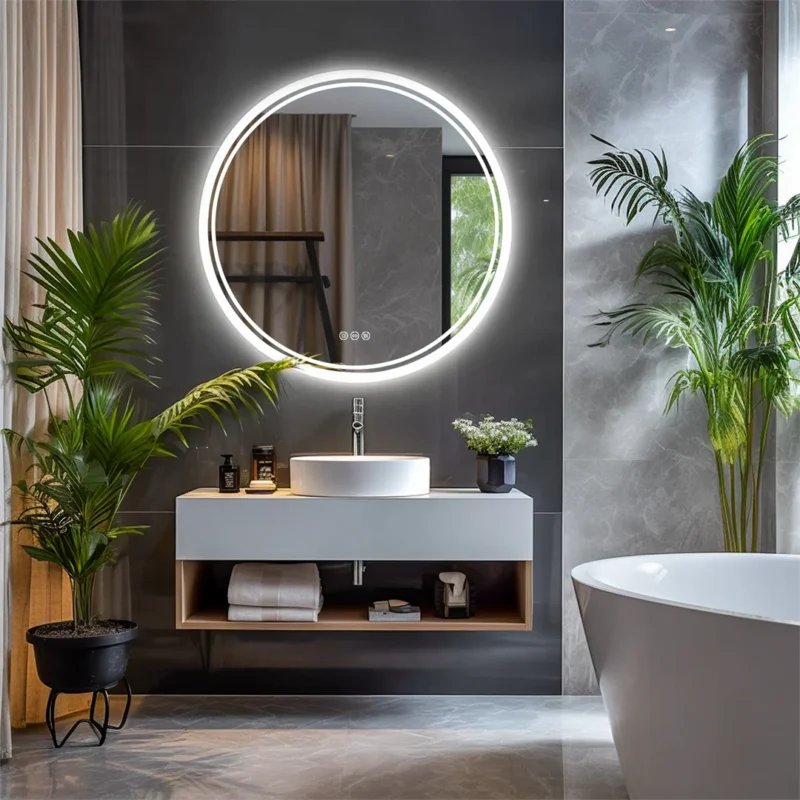 miroir rond LED salle de bain Anti-Buée 80cm/ 60 cm