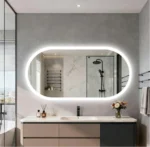 Miroir de salle de bain LED ovale – Anti-buée & éclairage rétroéclairé 80/100/120 cm