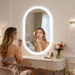 Miroir de salle de bain LED ovale – Anti-buée & éclairage rétroéclairé 80/100/120 cm – Image 5