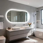Miroir de salle de bain LED ovale – Anti-buée & éclairage rétroéclairé 80/100/120 cm – Image 2