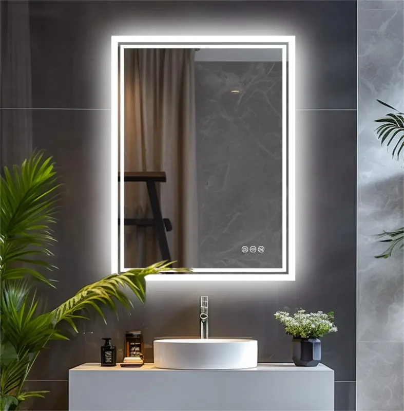 miroir salle de bain LED anti-buée Rectangulaire
