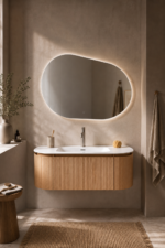 Ensemble meuble salle de bain Karsona 120 cm suspendu avec lavabo intégré