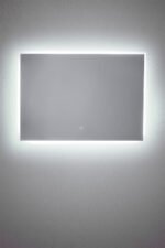 Miroir mural rectangulaire 100 cm pour salle de bain avec lumière LED et anti-buée- Riben – Image 8