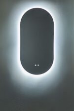 Miroir mural ovale 50x100 cm pour salle de bain avec lumière LED et anti-buée- ASTRO – Image 7