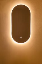 Miroir mural ovale 50x100 cm pour salle de bain avec lumière LED et anti-buée- ASTRO – Image 8