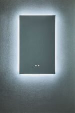Miroir mural rectangulaire 55x90 cm pour salle de bain avec lumière LED et anti-buée- Riben