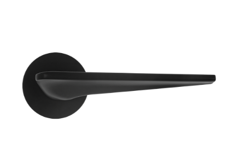 Poignée Celestria noire vue de profil et rosace ronde