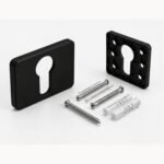 Rosace de serrure pour cylindre Kuchinox LP2 Noir – présentation illustrative des accessoires