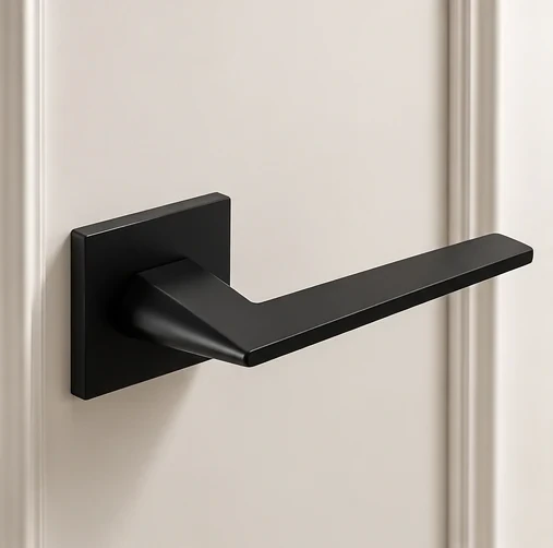 Poignée Mursia sur une porte intérieure, ambiance chaleureuse